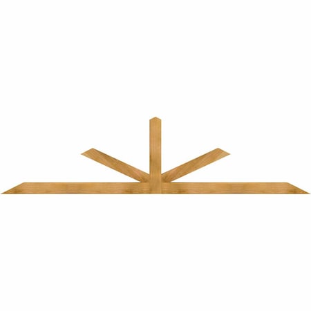 Ekena Millwork Saratoga Rough Sawn Timber Gable Bracket, Western Red Cedar, 108"W x 27"H x 4"D x 4"F, 6/12 Pitch GBW108X27X0404SAR00RWR